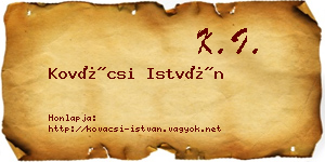 Kovácsi István névjegykártya